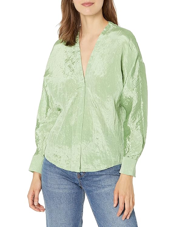 Vince Women's L/S Double V-Neck Blouse