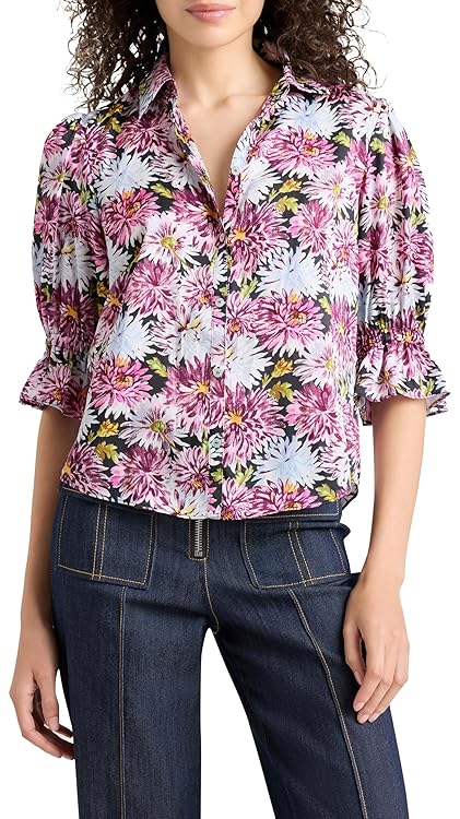 Cinq à Sept Womens Dahlia Print Fiona Top