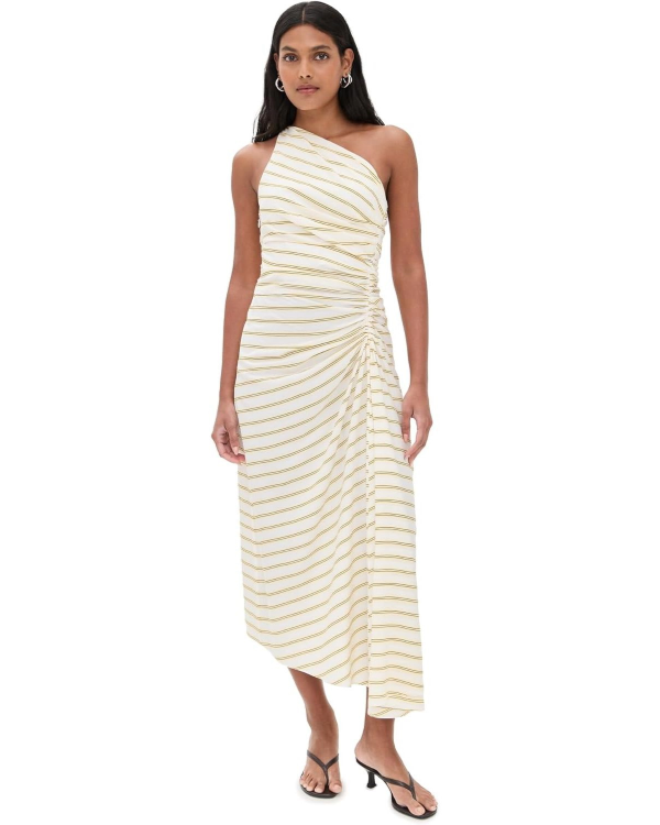 A.L.C. - Carolyn Canary Stripe Elegant Fit Casual Dress
