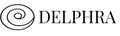 Delphra logo with a stylized circular design on a white background