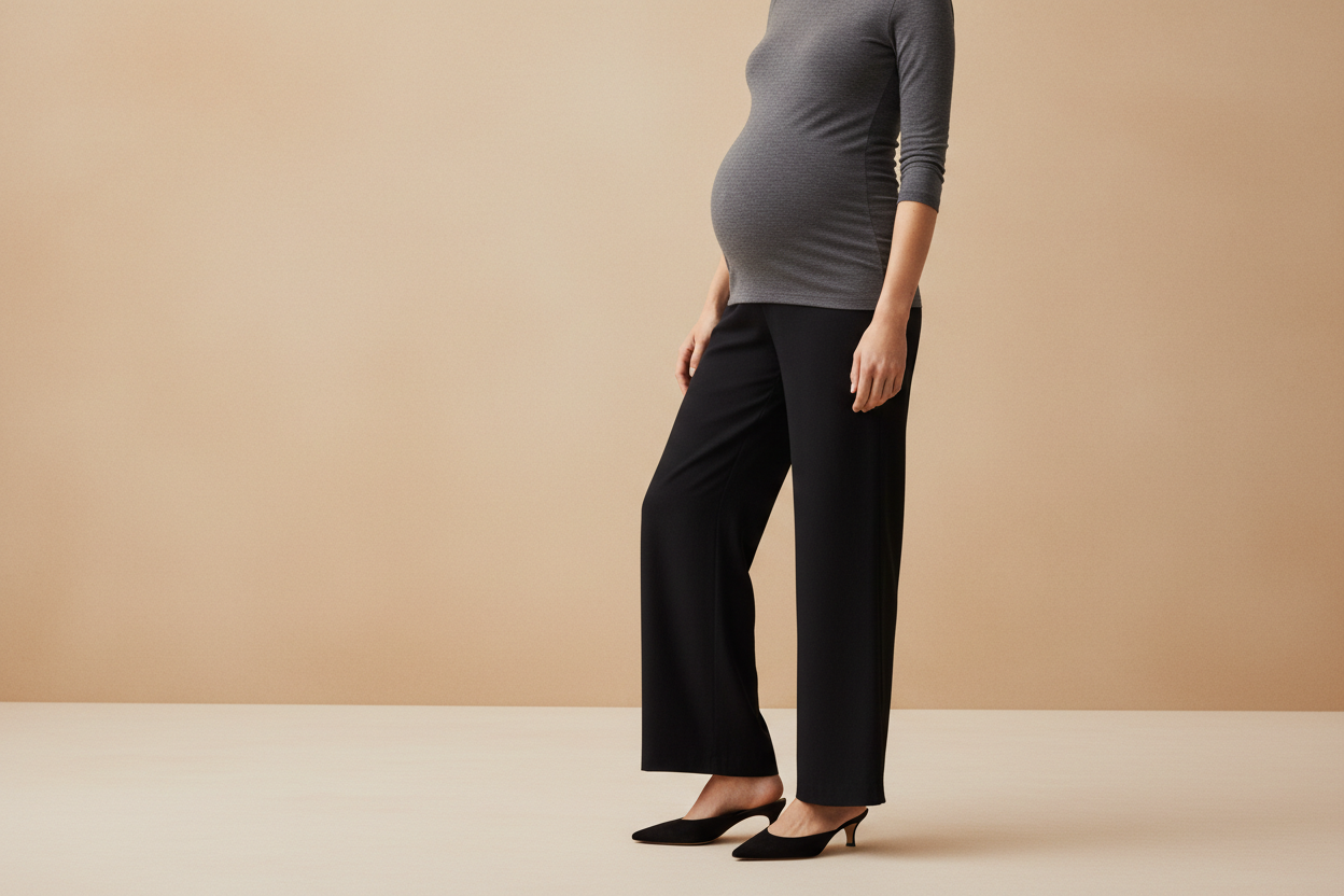 no hands onn bump top is fitted and stretch, mules are more pointy and black